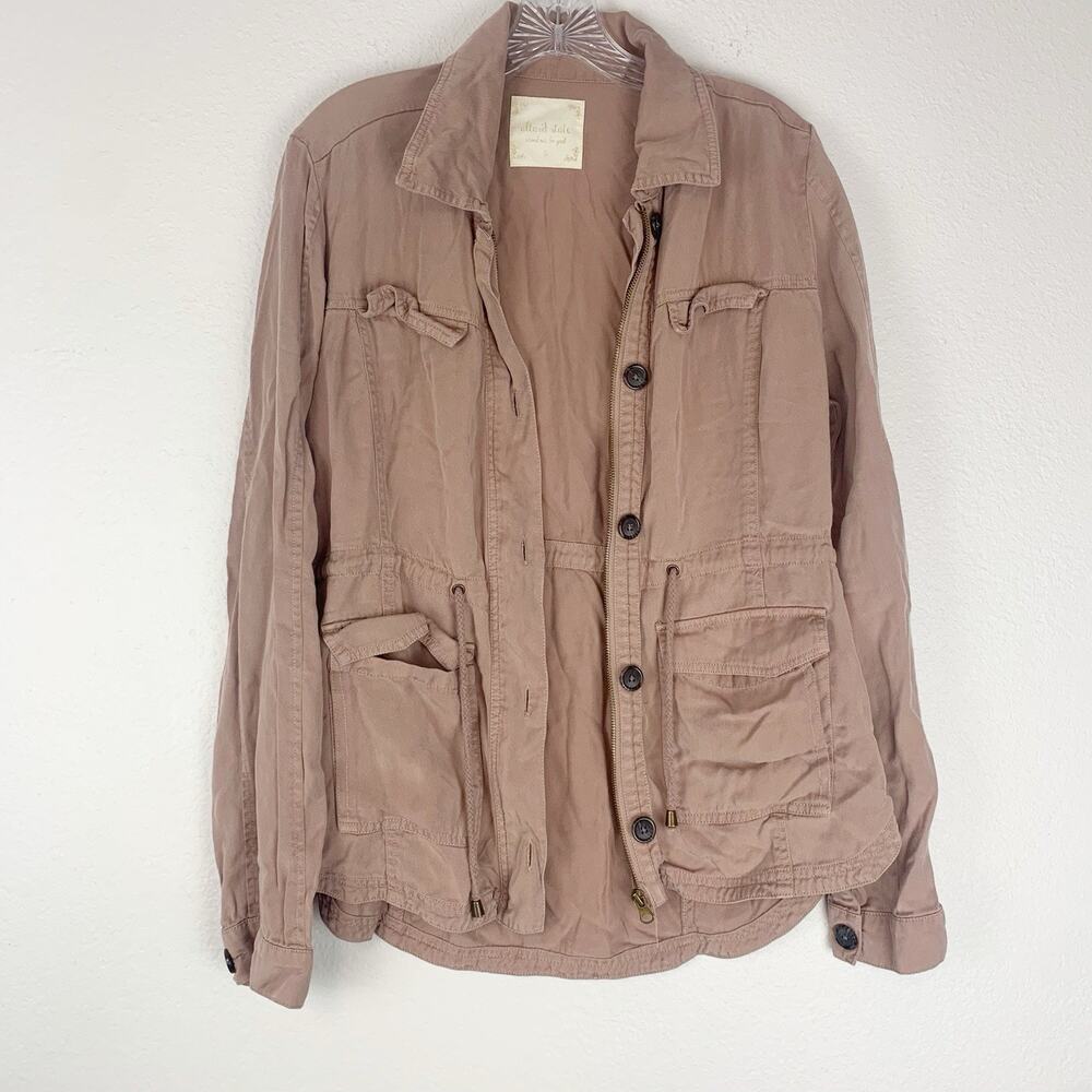 Altar'd State Jacket Women Small Utility Dusty Rose Lightweight Drawstring Waist